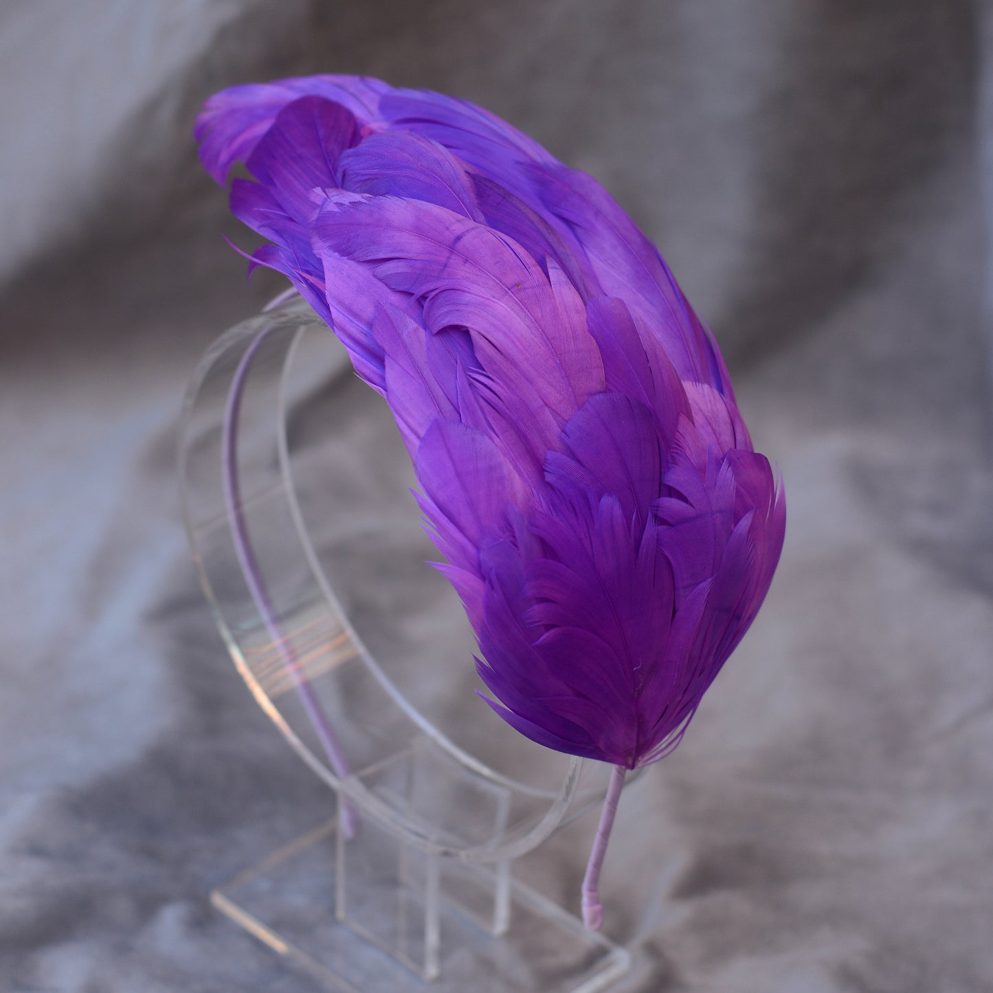 Cosmic Purple Feather Fascinator Headband No.014