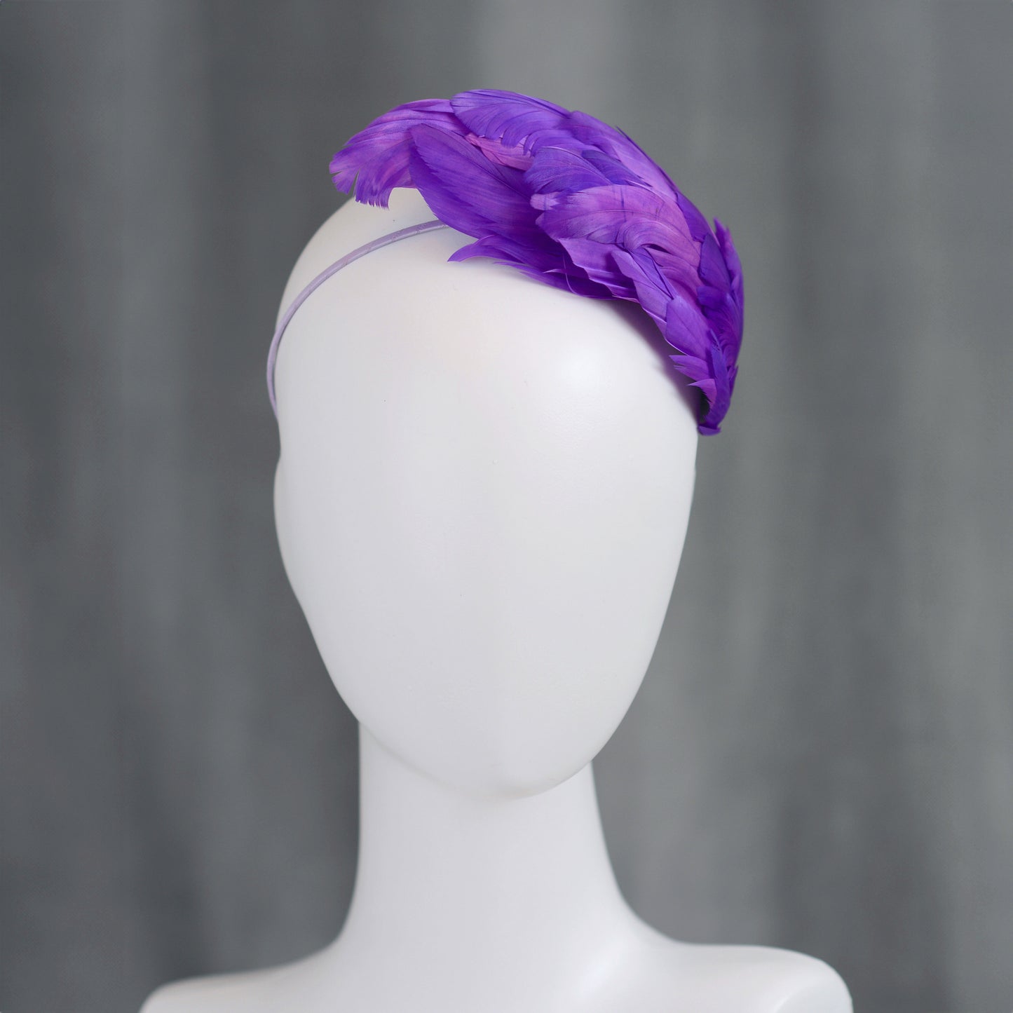 Cosmic Purple Feather Fascinator Headband No.014