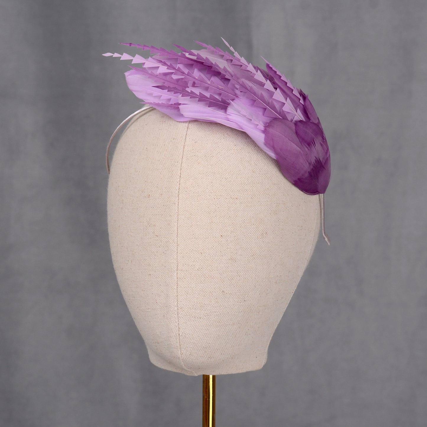 Ombre Lavender and Mauve Purple Feather Fascinator Headband No.016