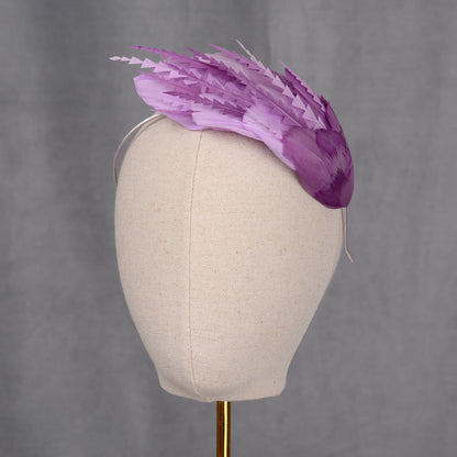 Ombre Lavender and Mauve Purple Feather Fascinator Headband No.016