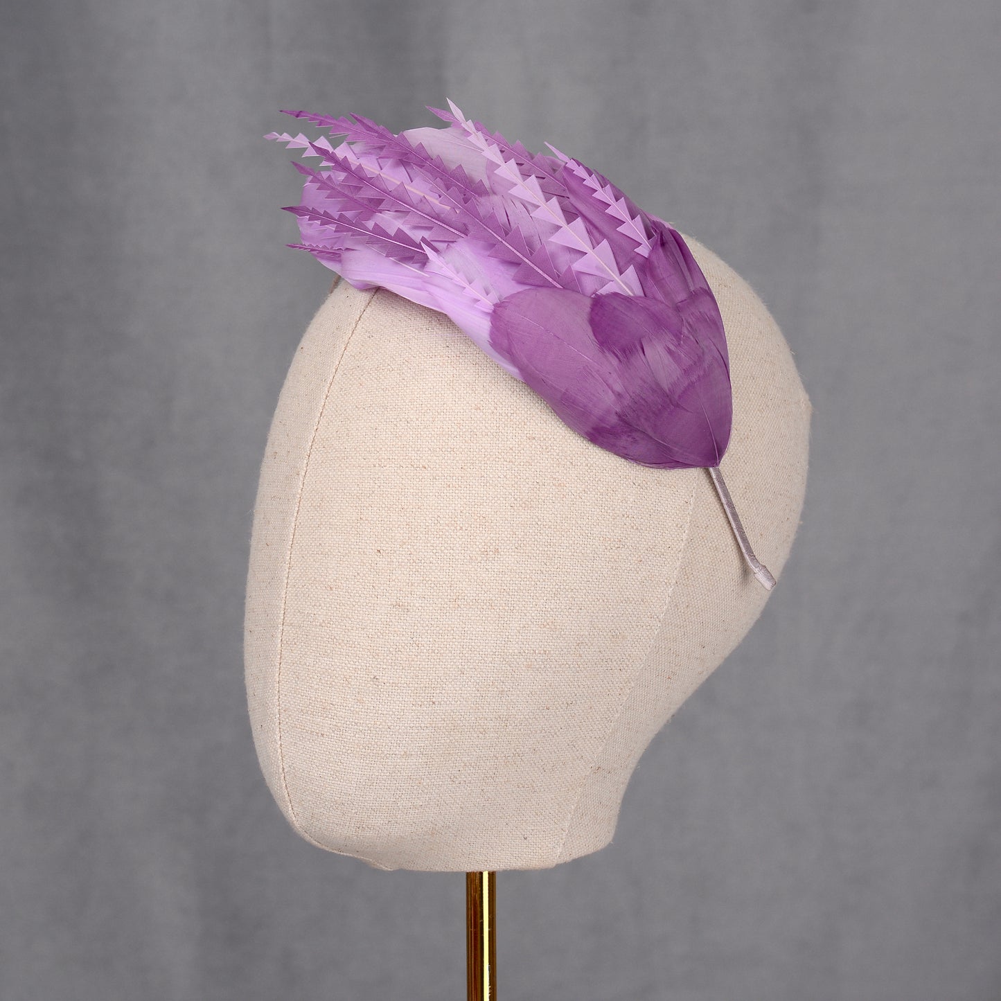 Ombre Lavender and Mauve Purple Feather Fascinator Headband No.016
