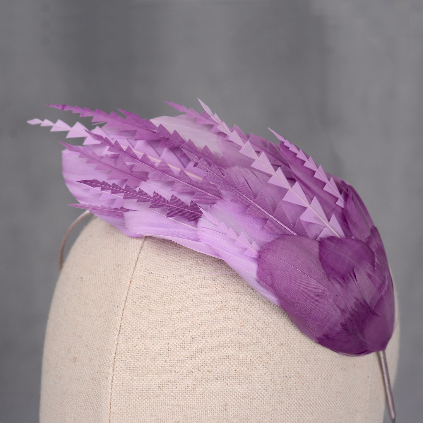 Ombre Lavender and Mauve Purple Feather Fascinator Headband No.016