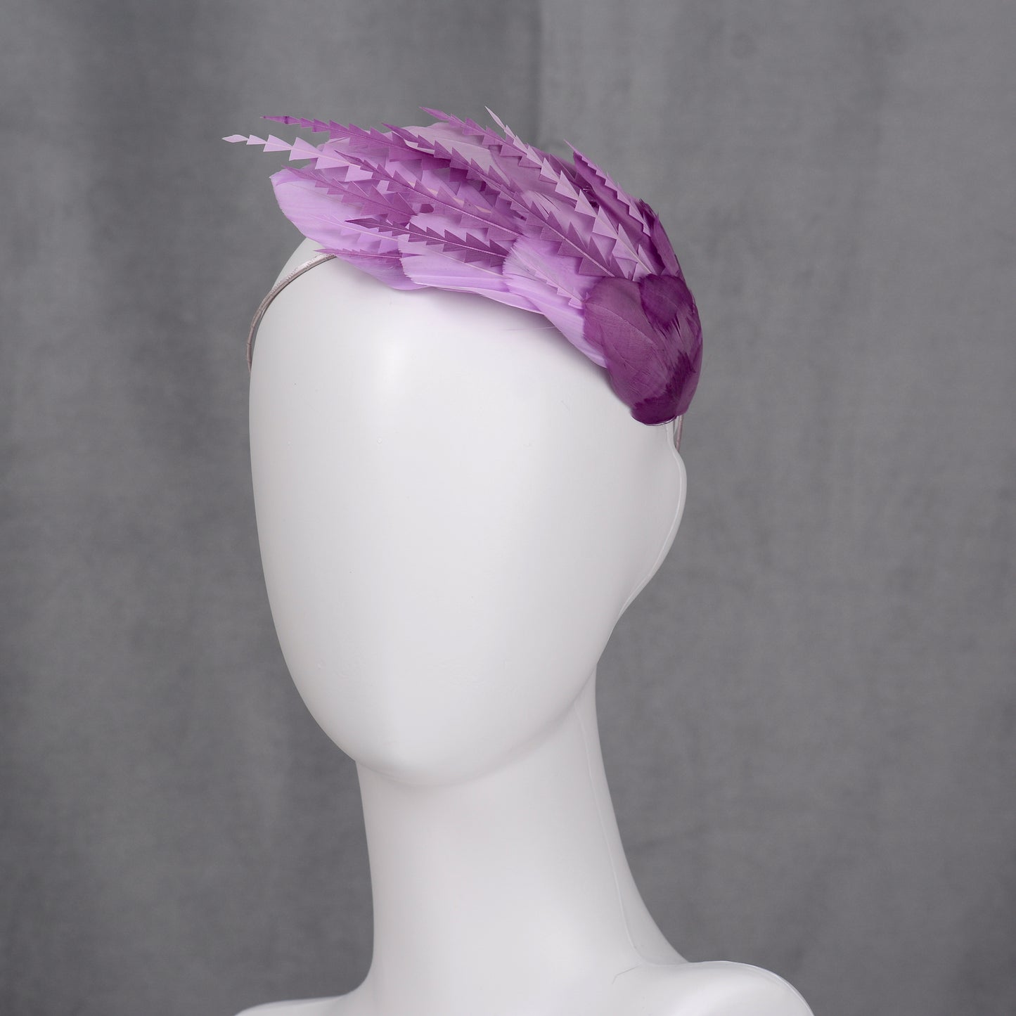 Ombre Lavender and Mauve Purple Feather Fascinator Headband No.016