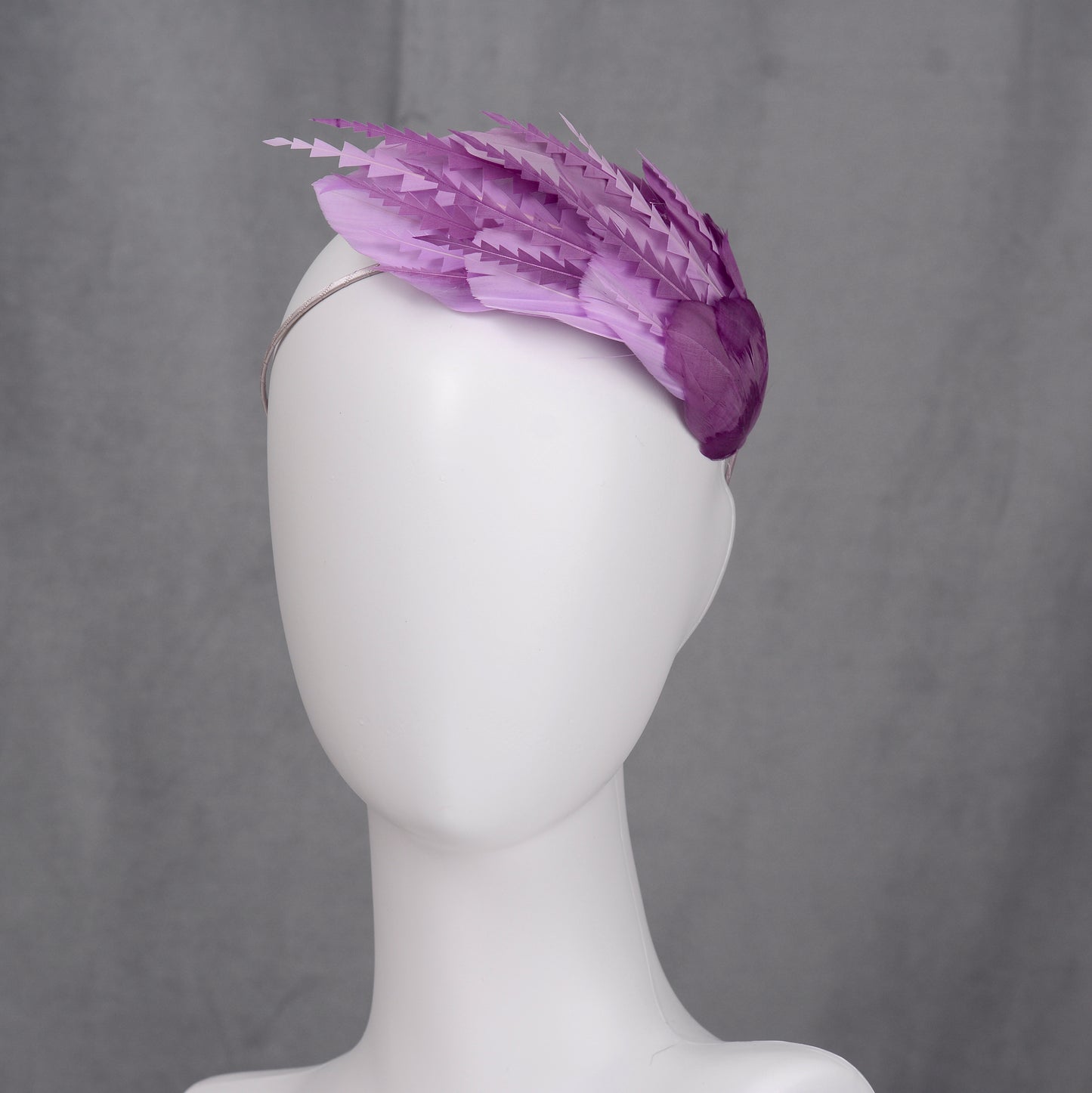 Ombre Lavender and Mauve Purple Feather Fascinator Headband No.016