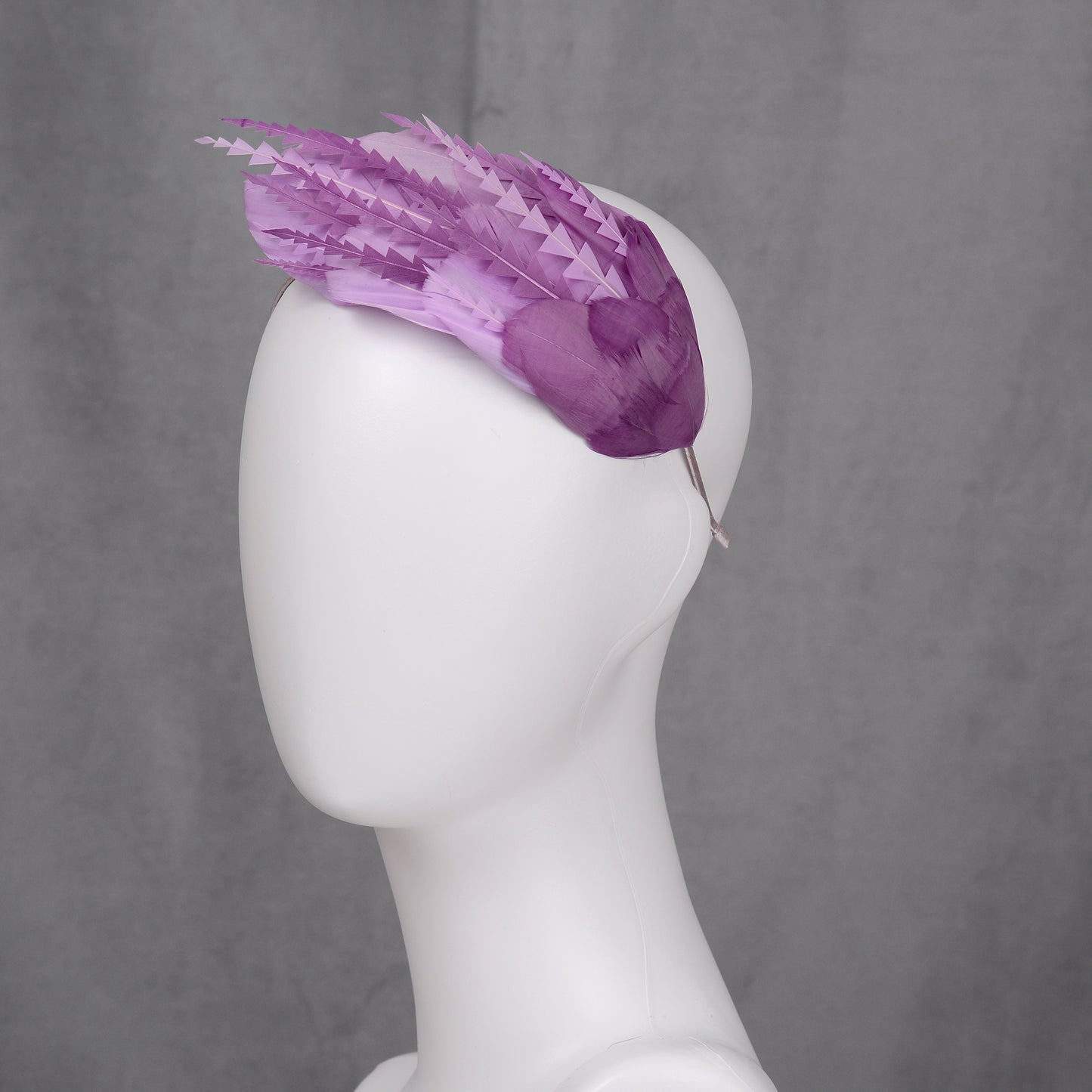 Ombre Lavender and Mauve Purple Feather Fascinator Headband No.016