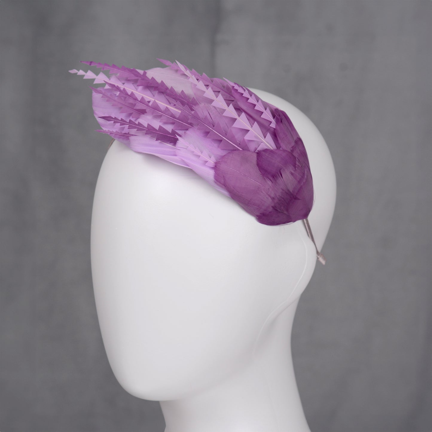 Ombre Lavender and Mauve Purple Feather Fascinator Headband No.016
