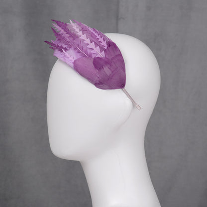 Ombre Lavender and Mauve Purple Feather Fascinator Headband No.016