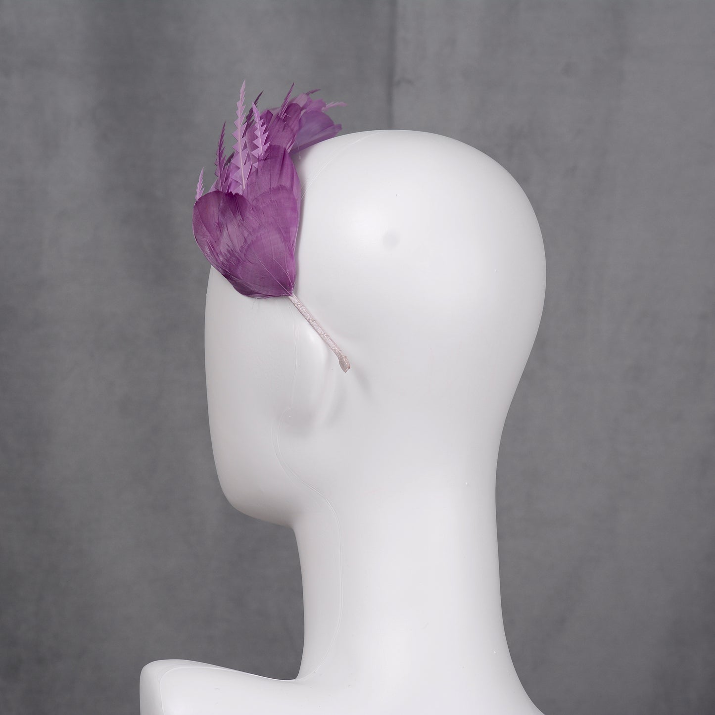 Ombre Lavender and Mauve Purple Feather Fascinator Headband No.016