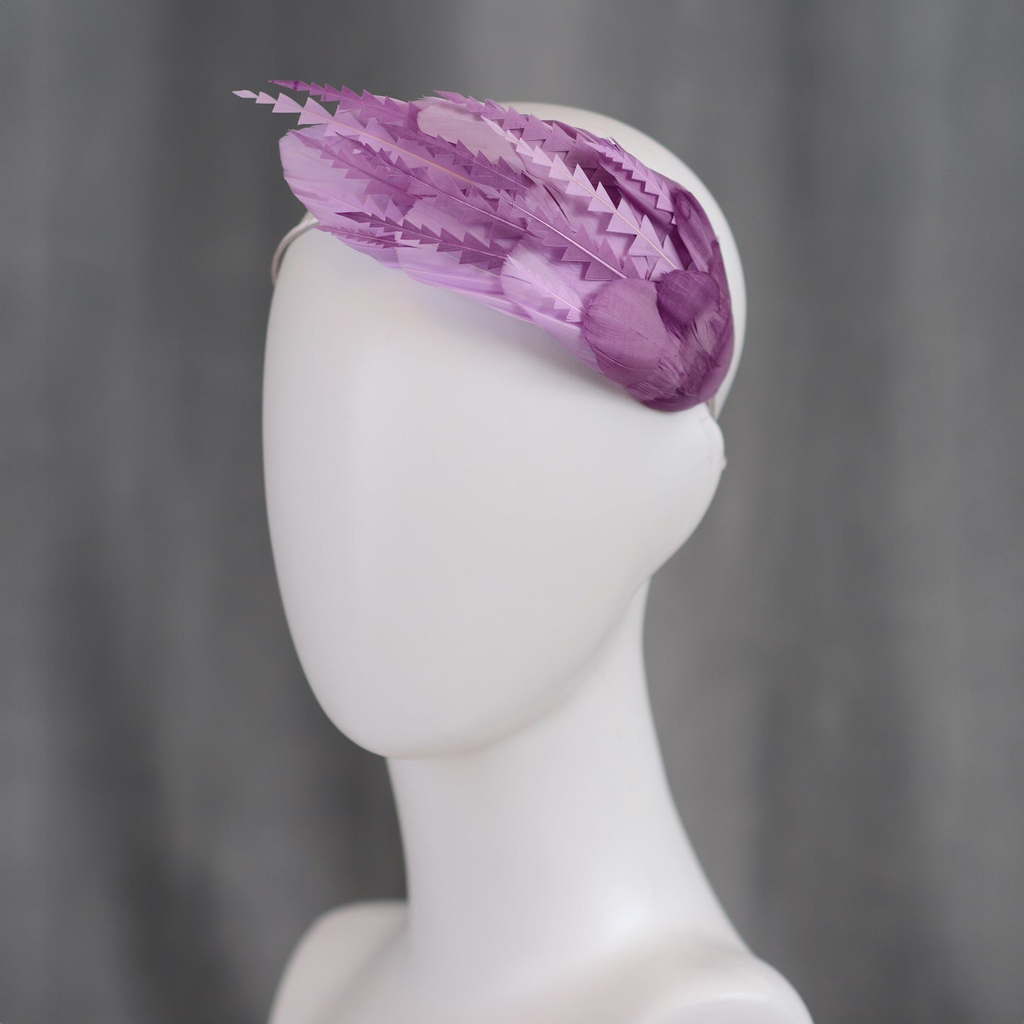 Ombre Lavender and Mauve Purple Feather Fascinator Headband No.016