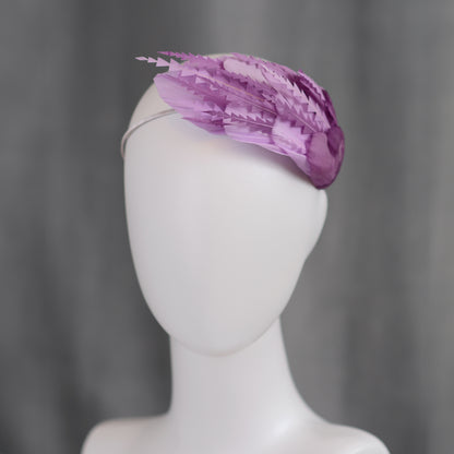 Ombre Lavender and Mauve Purple Feather Fascinator Headband No.016