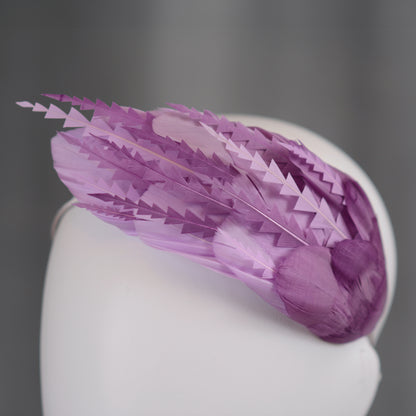 Ombre Lavender and Mauve Purple Feather Fascinator Headband No.016