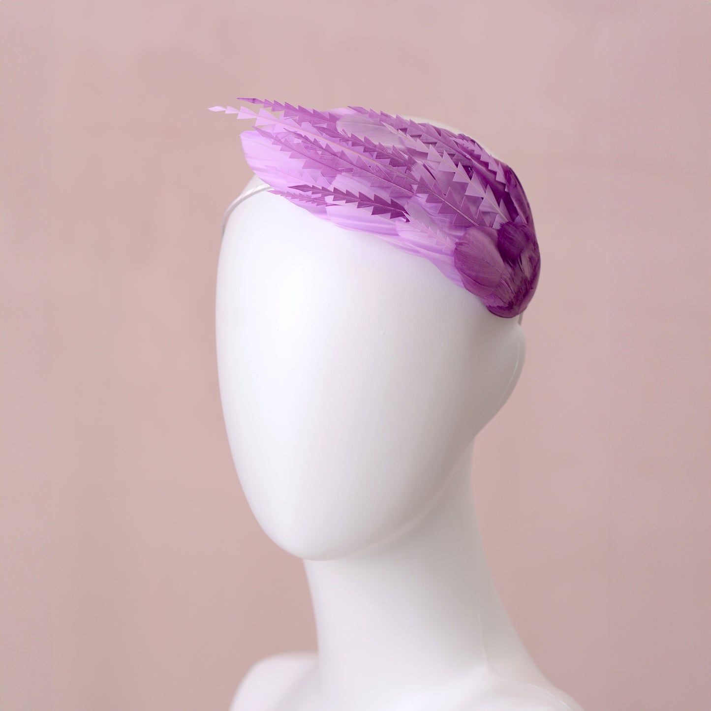 Ombre Lavender and Mauve Purple Feather Fascinator Headband No.016