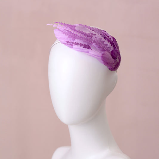 Ombre Lavender and Mauve Purple Feather Fascinator Headband No.016
