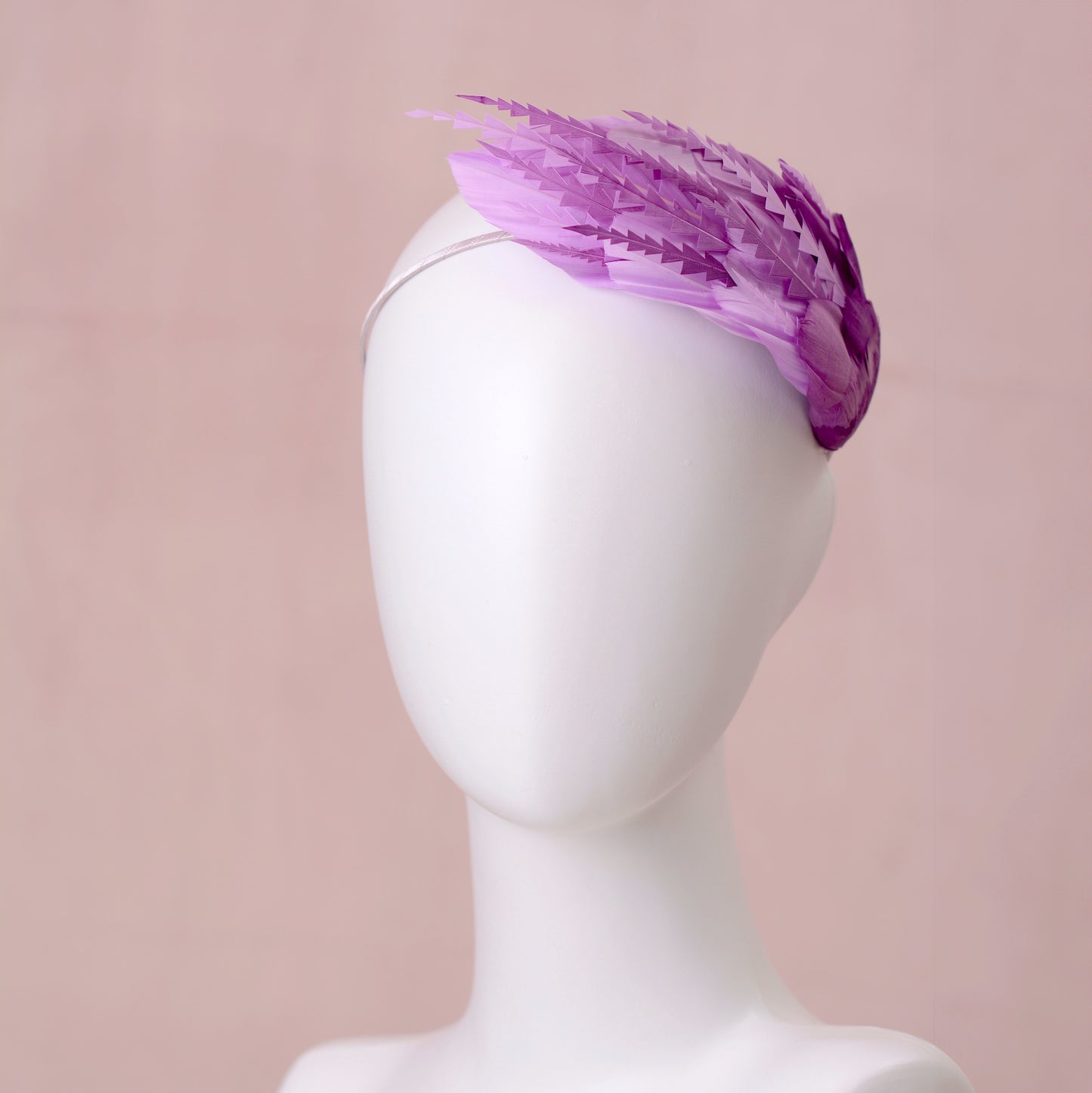 Ombre Lavender and Mauve Purple Feather Fascinator Headband No.016
