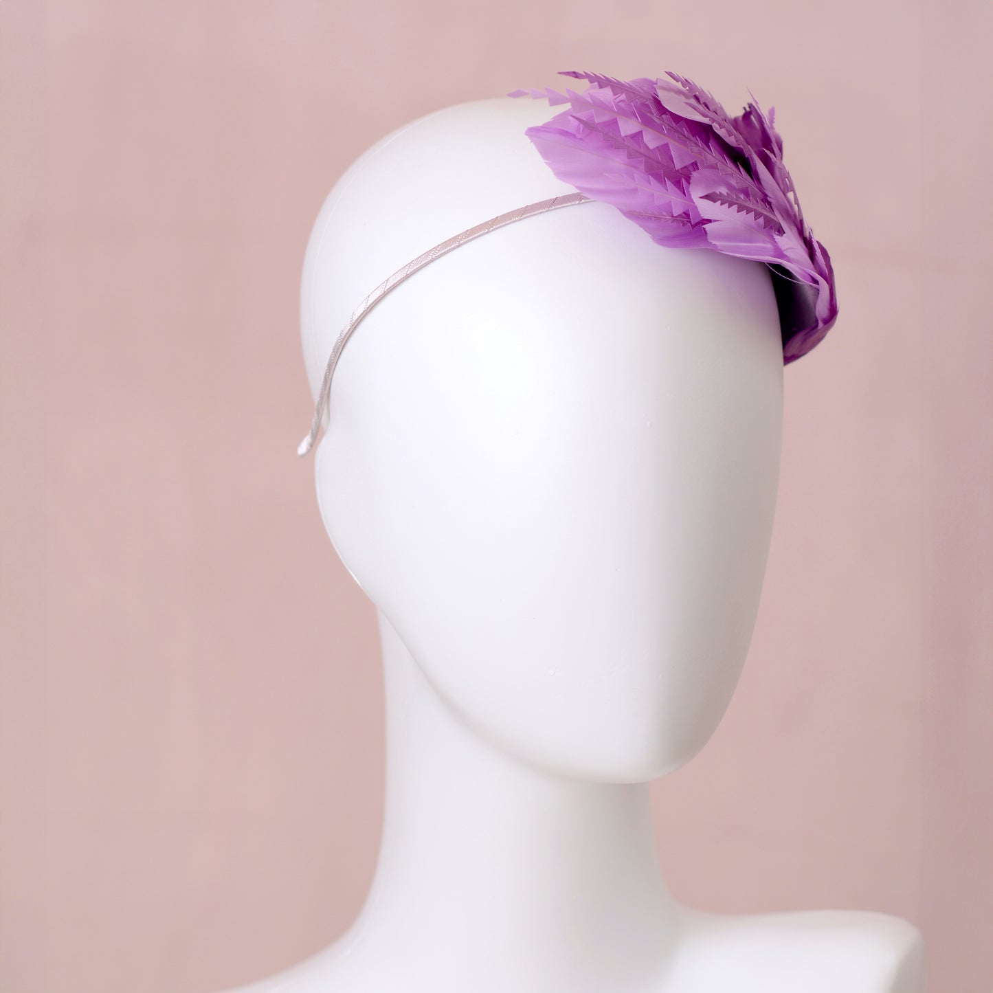 Ombre Lavender and Mauve Purple Feather Fascinator Headband No.016