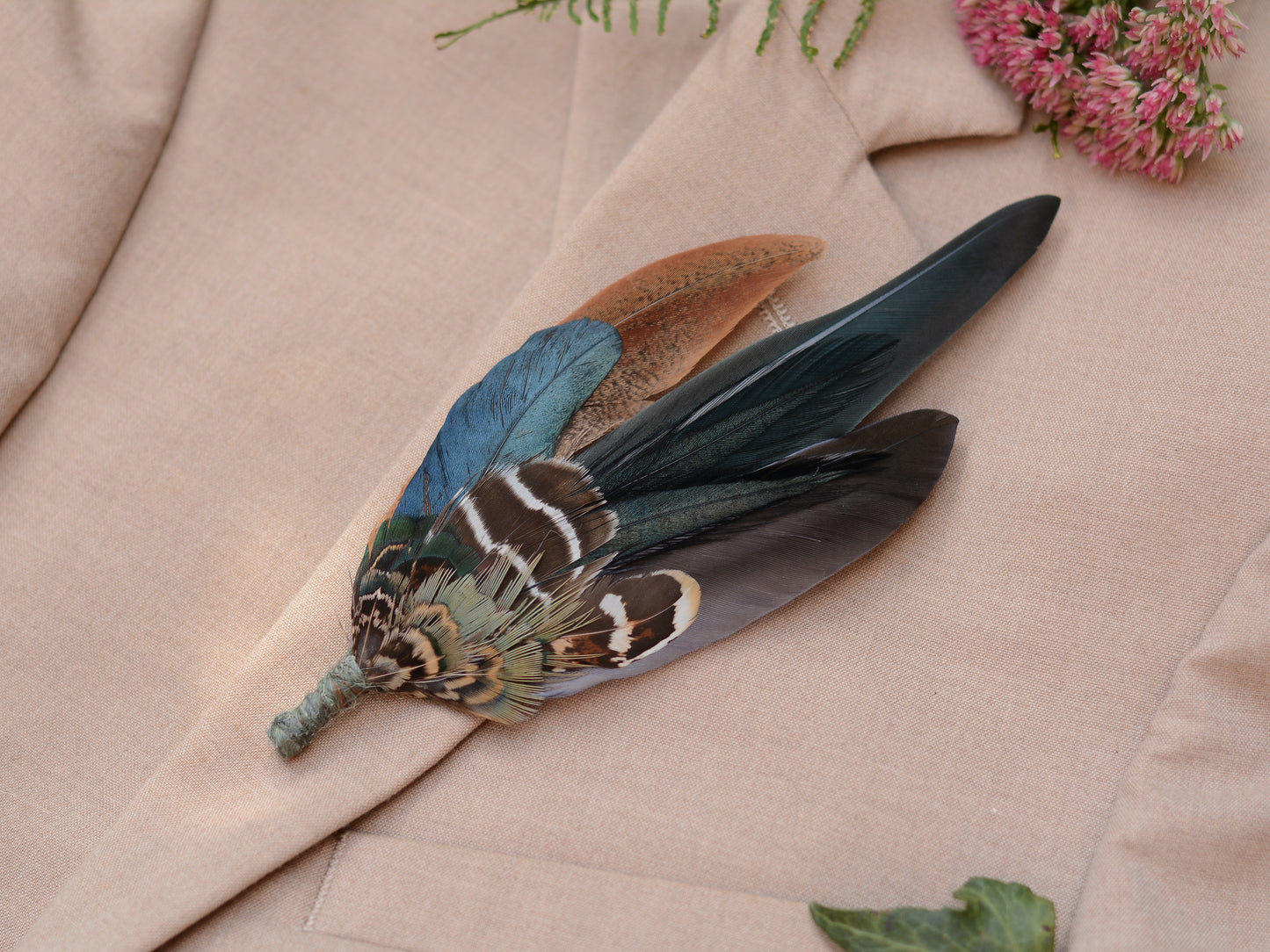 Pheasant Feather Brooch Hat Pin No.146