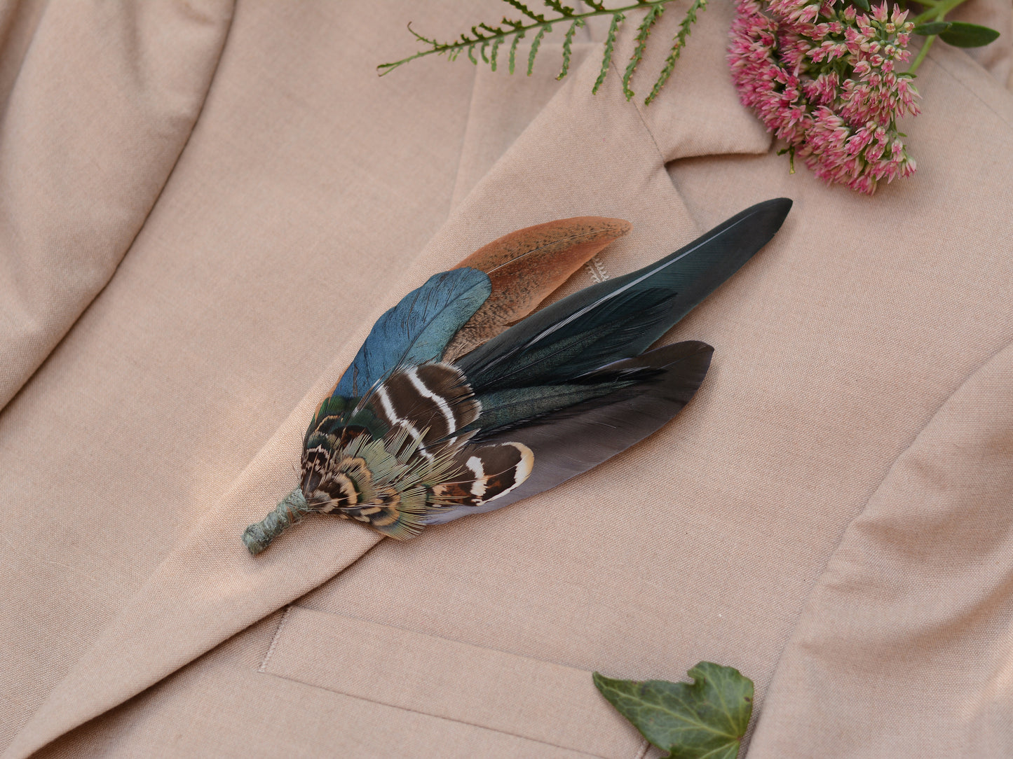 Pheasant Feather Brooch Hat Pin No.146