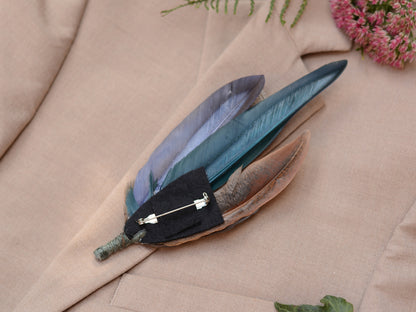 Pheasant Feather Brooch Hat Pin No.146