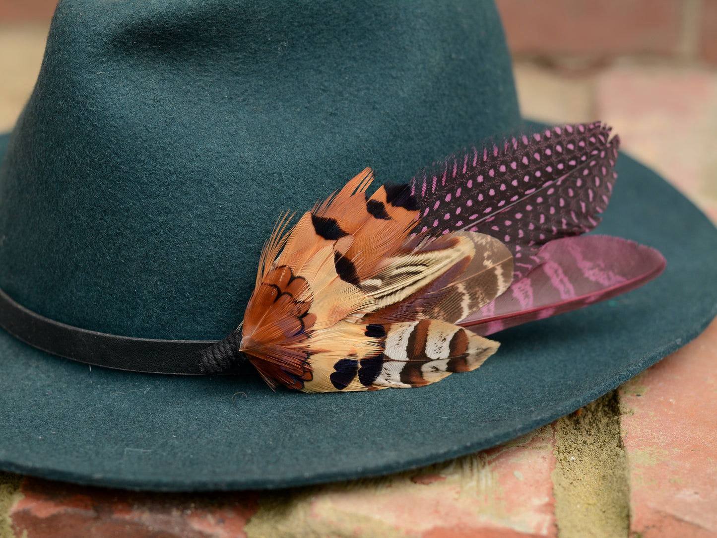 Large Pheasant Feather Pin in Purple No.291