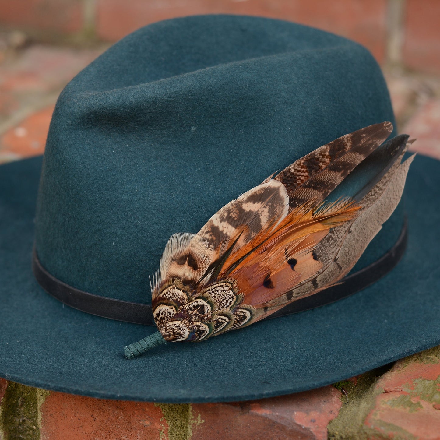 Large Feather Hat Pin No.310 in Natural Pheasant Feathers