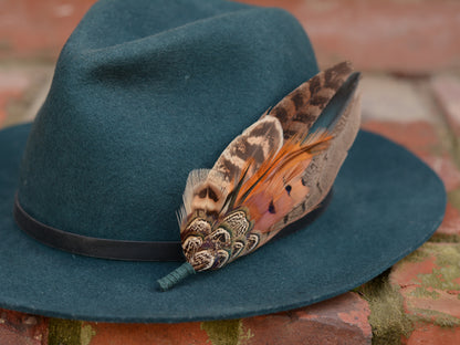 Large Feather Hat Pin No.310 in Natural Pheasant Feathers