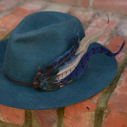 XL Navy Blue Pheasant Feather Hat Pin No.215