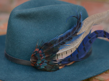 XL Navy Blue Pheasant Feather Hat Pin No.215