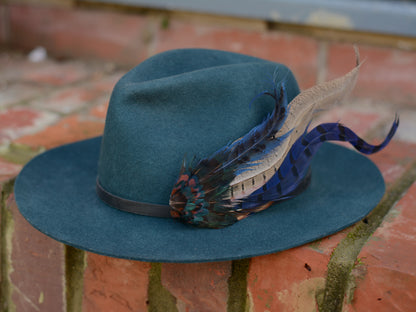 XL Navy Blue Pheasant Feather Hat Pin No.215