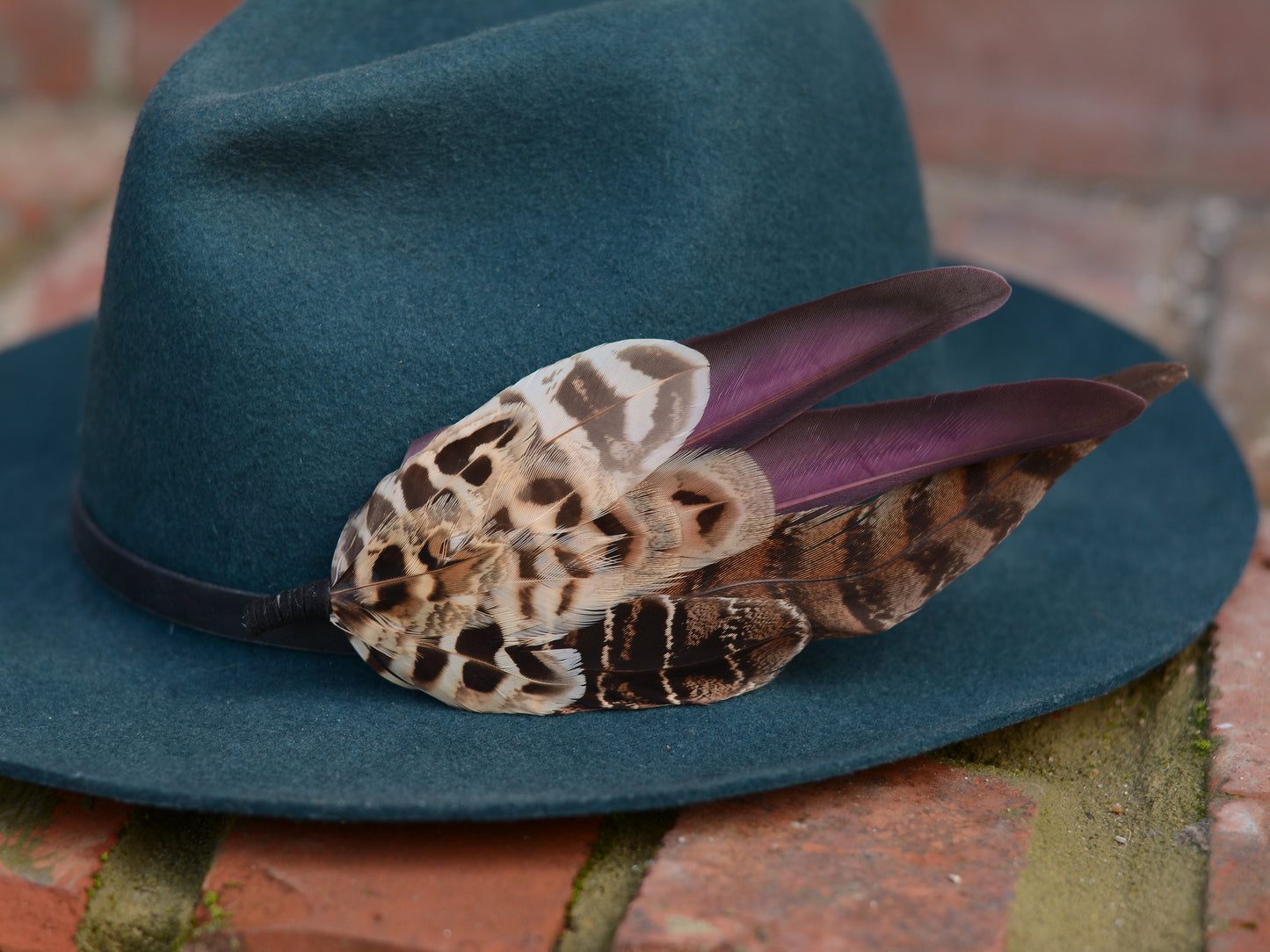 Large Pheasant Feather Hat Pin in Purple No.312