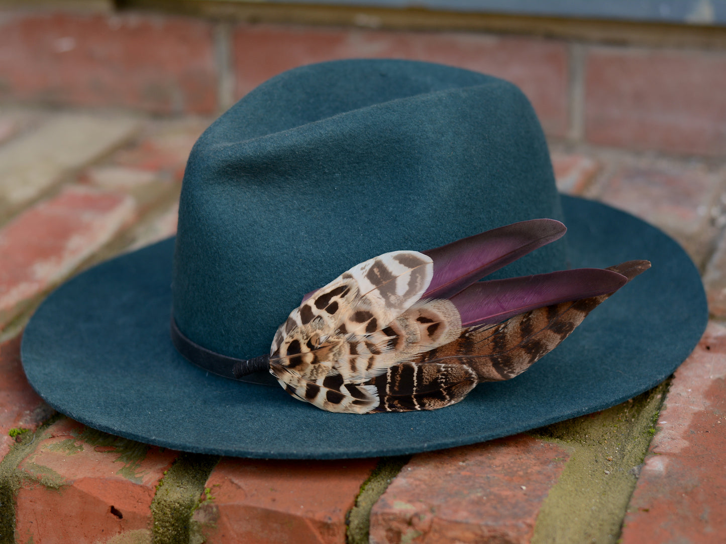 Large Pheasant Feather Hat Pin in Purple No.312