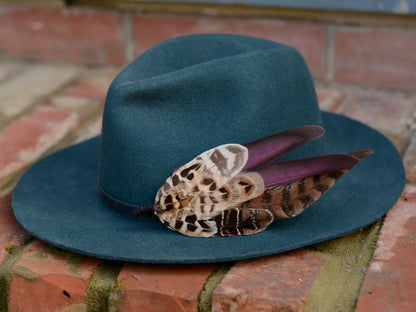 Large Pheasant Feather Hat Pin in Purple No.312