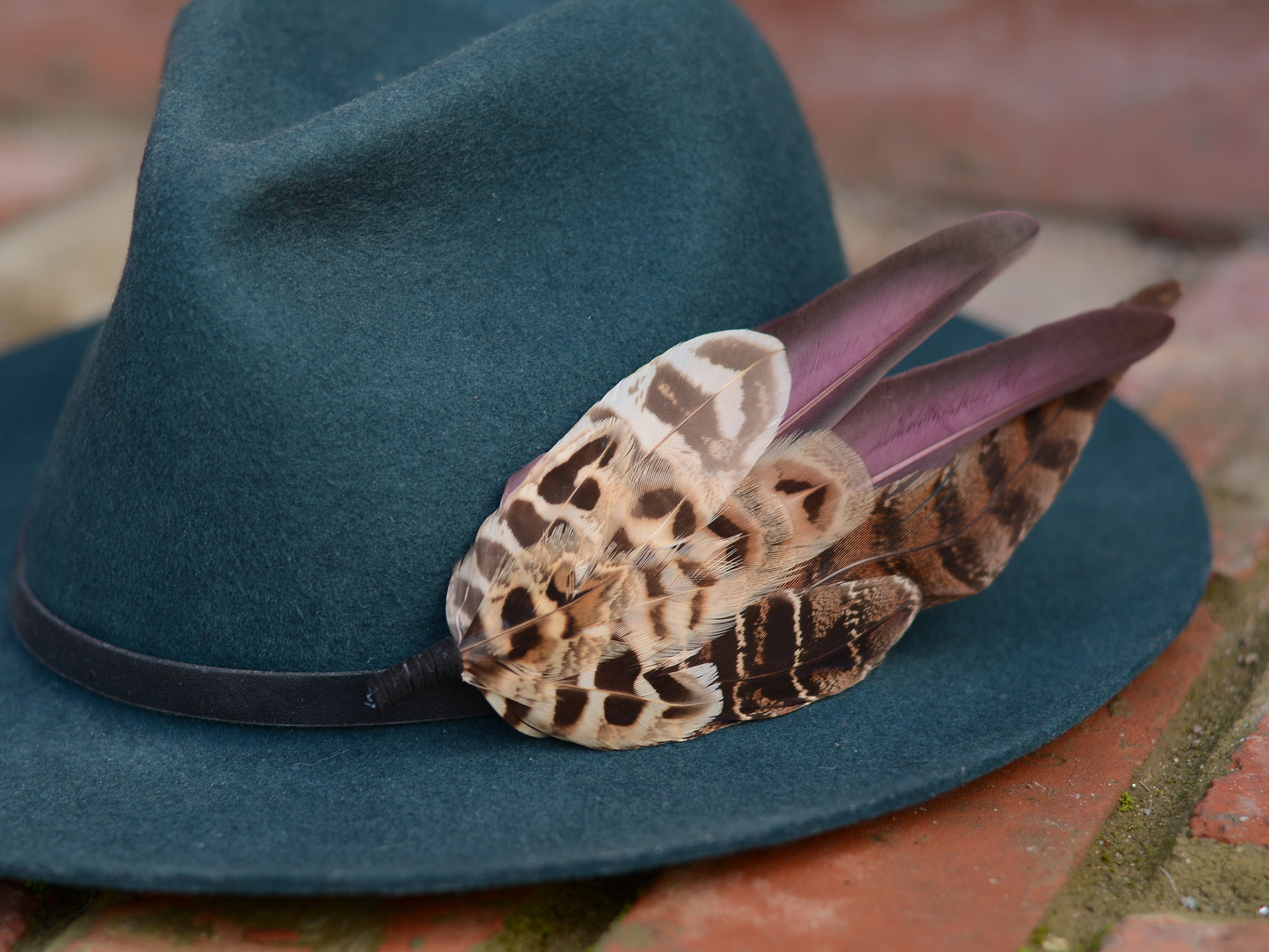Large Pheasant Feather Hat Pin in Purple No.312