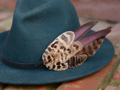 Large Pheasant Feather Hat Pin in Purple No.312