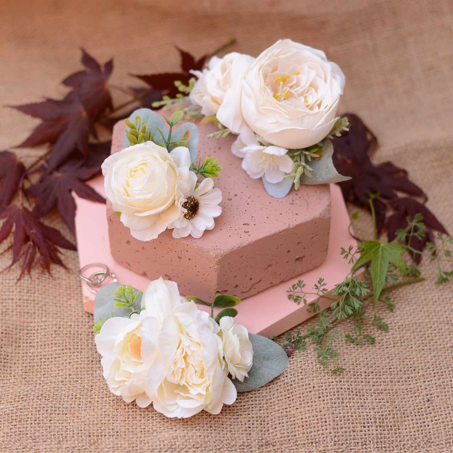 Ivory / Off White Flower Hair Clips