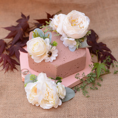 Ivory / Off White Flower Hair Clips