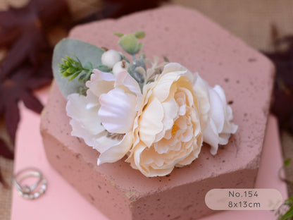 Ivory / Off White Flower Hair Clips