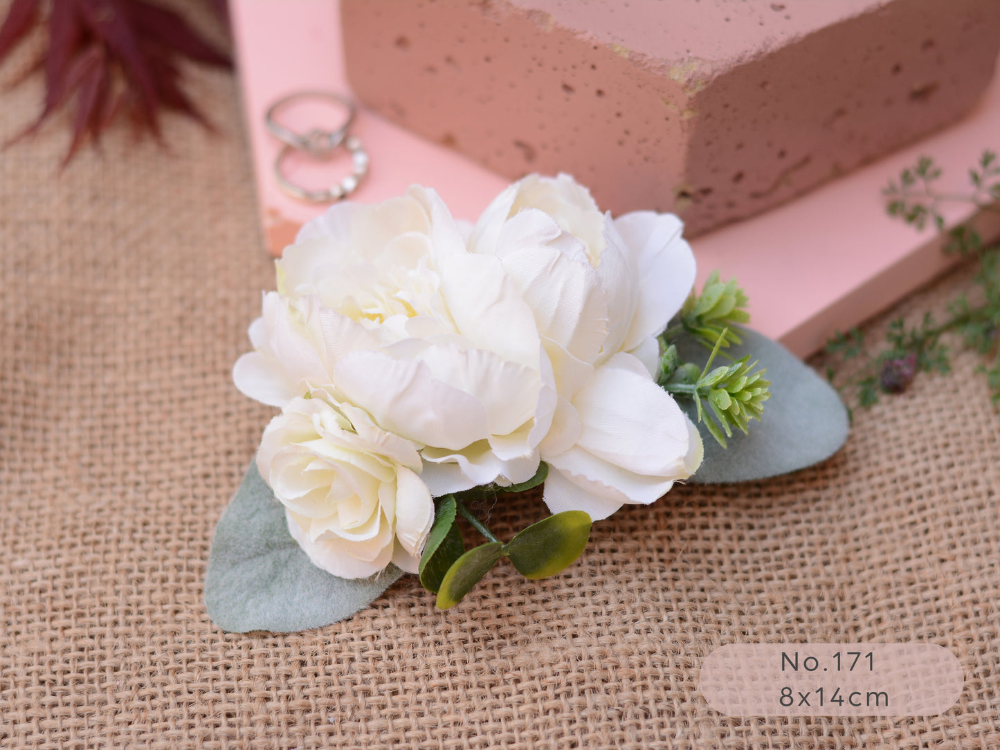 Ivory / Off White Flower Hair Clips