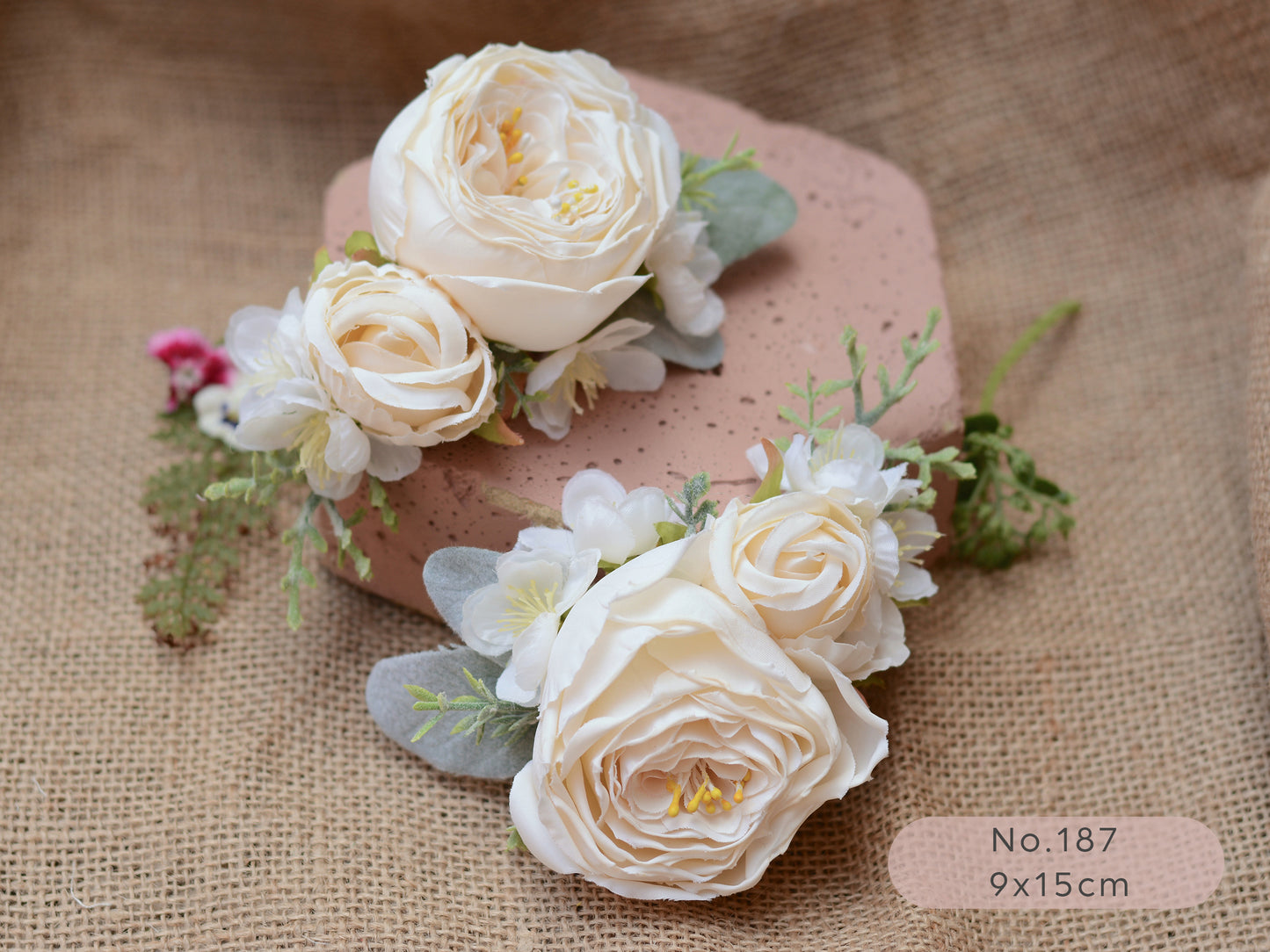 Ivory / Off White Flower Hair Clips
