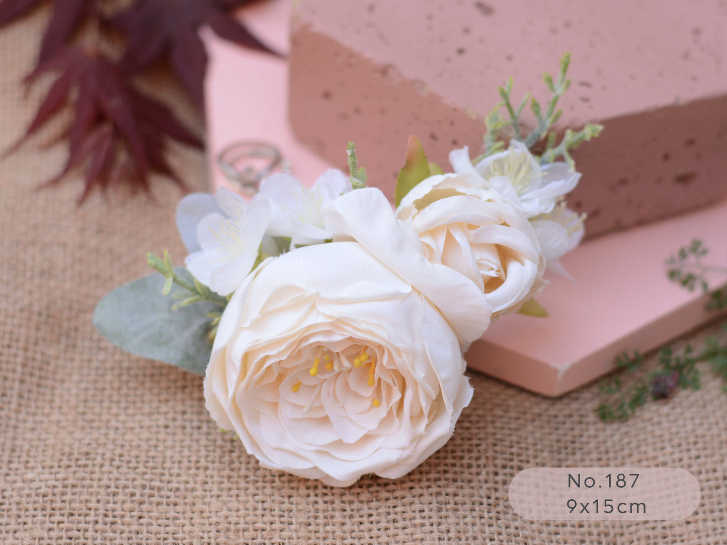 Ivory / Off White Flower Hair Clips
