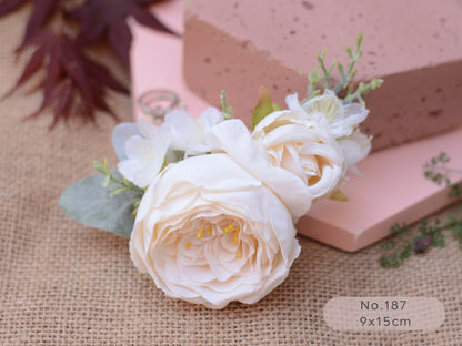 Ivory / Off White Flower Hair Clips