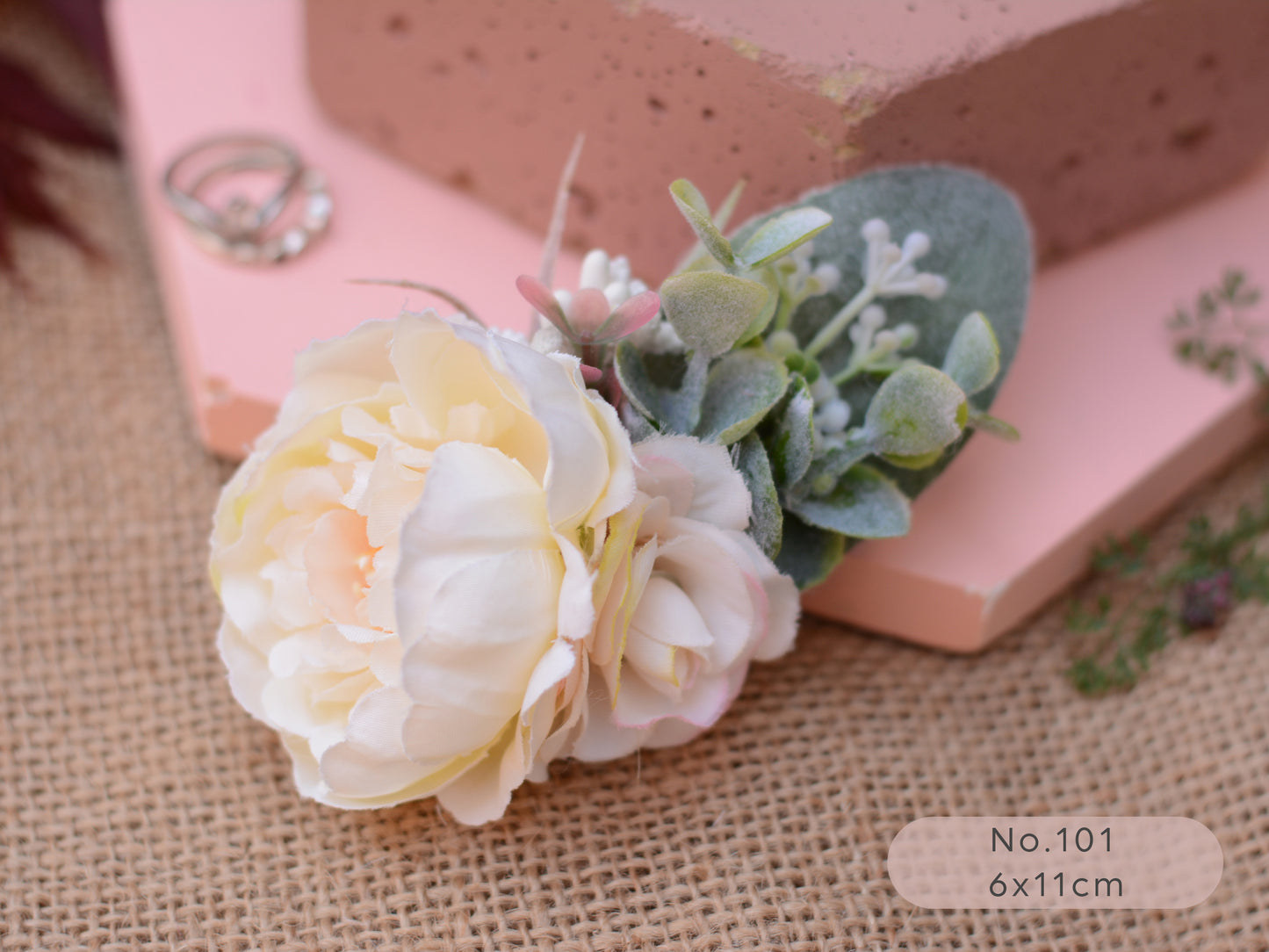 Ivory / Off White Flower Hair Clips