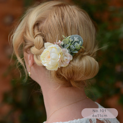 Ivory / Off White Flower Hair Clips