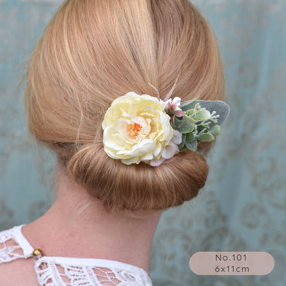 Ivory / Off White Flower Hair Clips