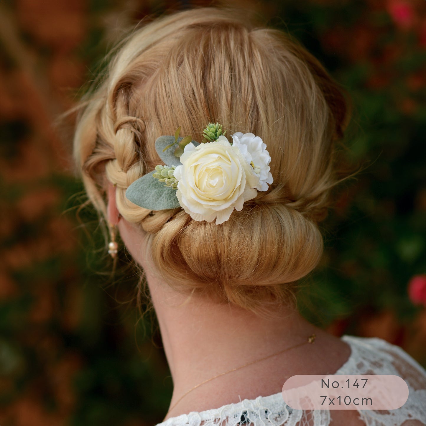 Ivory / Off White Flower Hair Clips