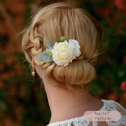 Ivory / Off White Flower Hair Clips