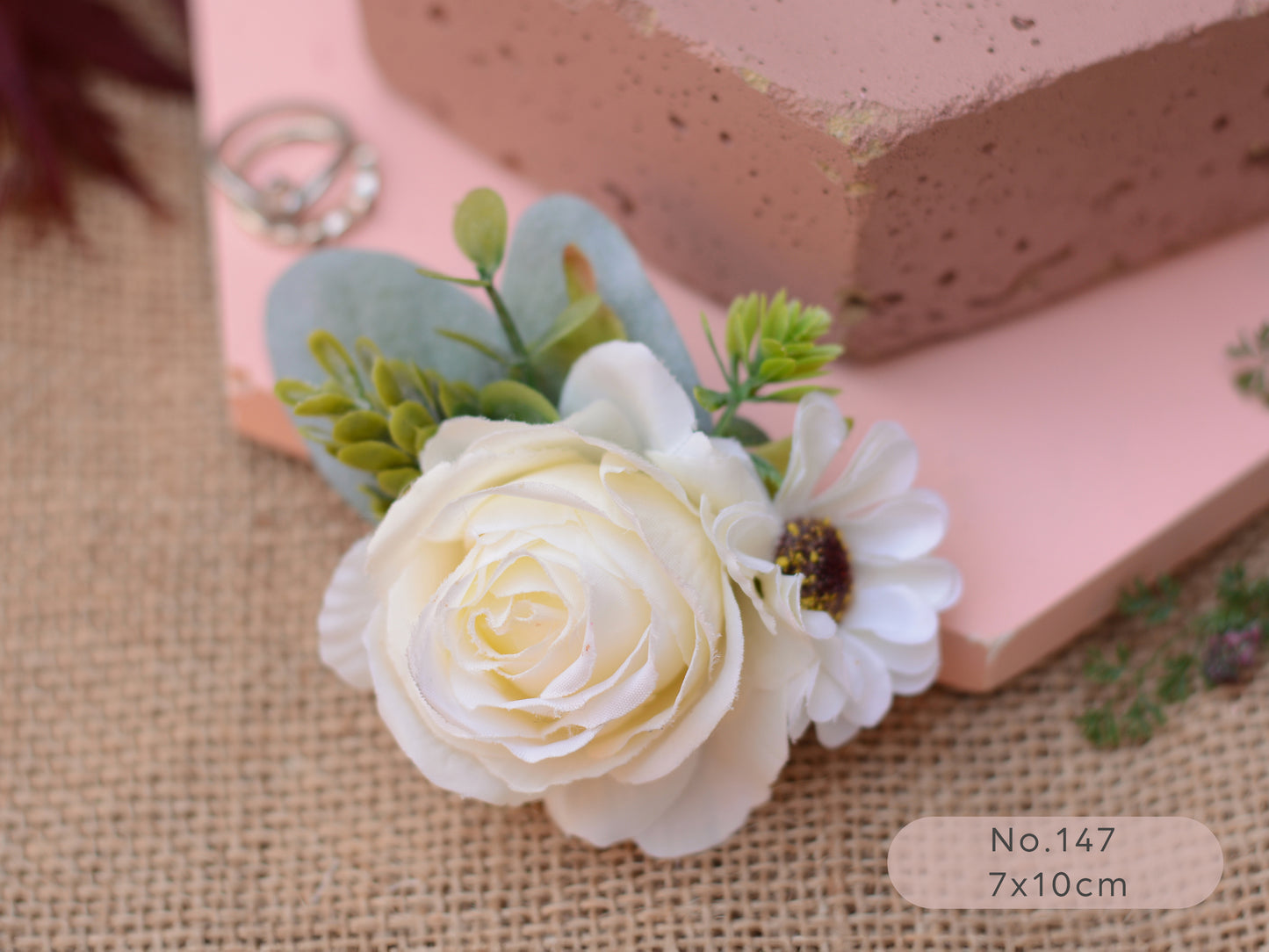 Ivory / Off White Flower Hair Clips