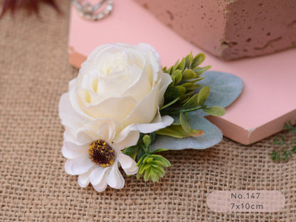 Ivory / Off White Flower Hair Clips