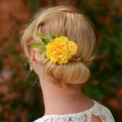 Yellow Marigold Flower Hair Clip